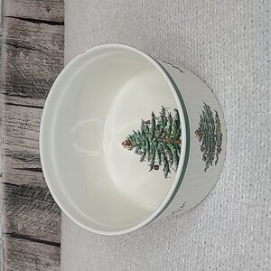 Spode 2000 VTG Christmas Tree Oven to Table 7" Round Souffle Dish White/Green